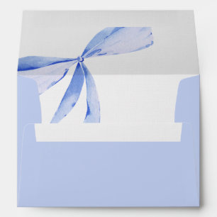 Blue Bow Boy Baby Shower Envelope for Invitations