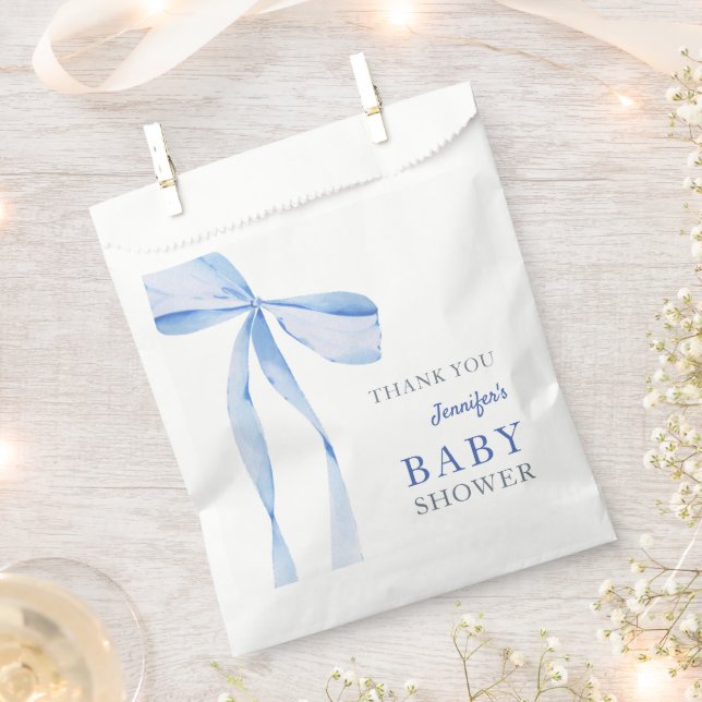 Blue Bow Boy Baby Shower  Favour Bags (Clipped)