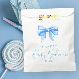 Blue bow Boy Baby shower Favour Bags