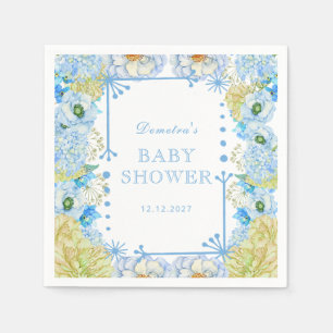 Blue Bow Boy Baby Shower Napkin
