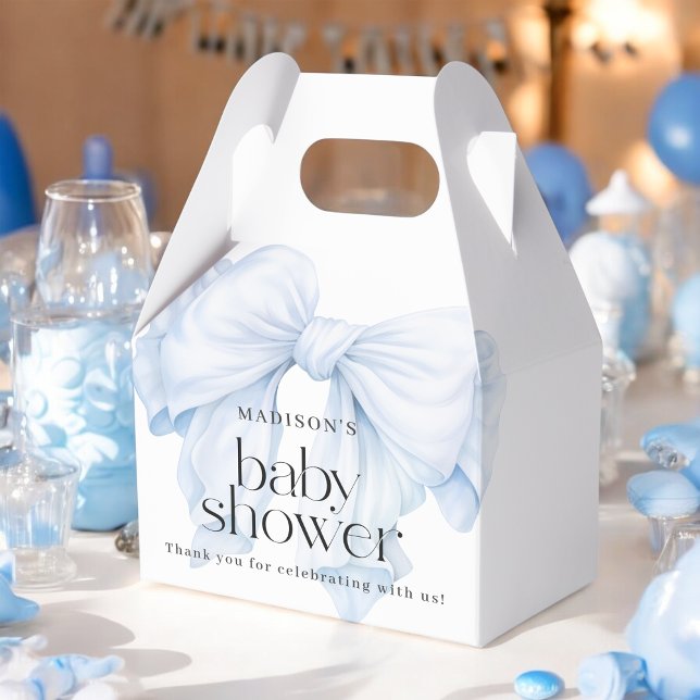 Blue Bow Boy Baby Shower Thank You Favour Box (Creator Uploaded)