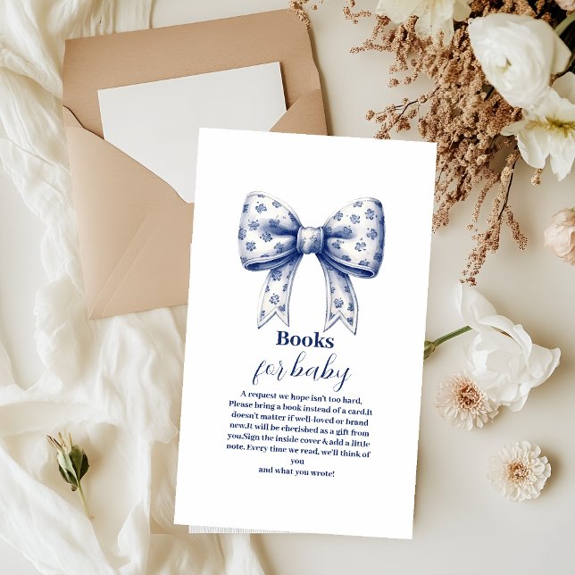 Blue Bow Boy Books for Baby Enclosure Card (Creator Uploaded)