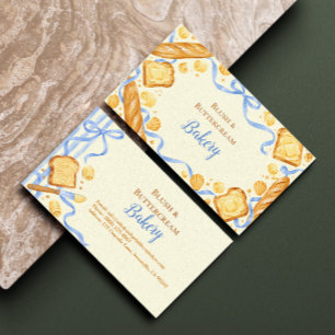 Blue Bow Bread and Butter Bakery Business Card