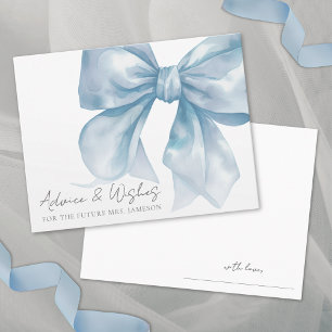 Blue Bow Bridal Shower Advice Wishes Enclosure Card