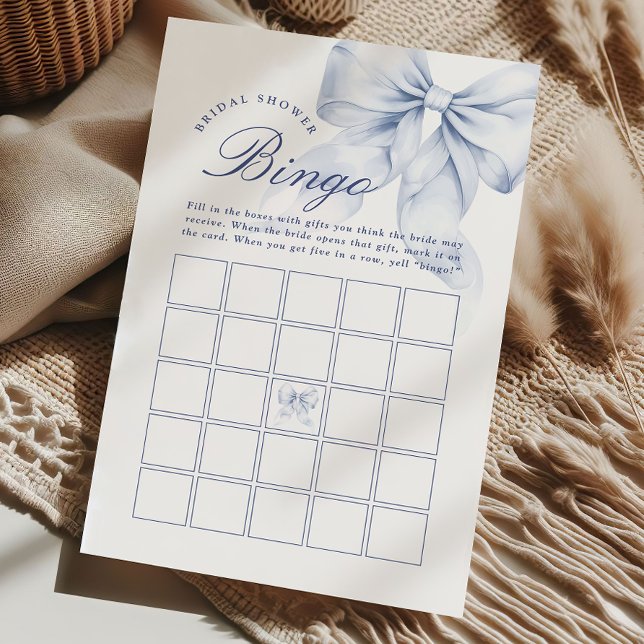 Blue Bow Bridal Shower Bingo (Creator Uploaded)
