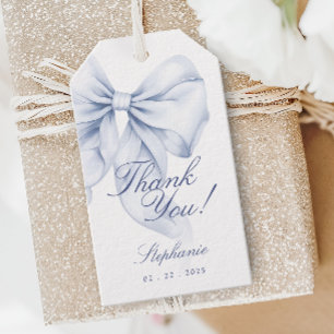 Blue Bow Bridal Shower Gift Tags