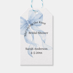 Blue Bow Bridal Shower Gift Tags