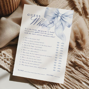 Blue Bow Bridal Shower Guess Who Said it Game