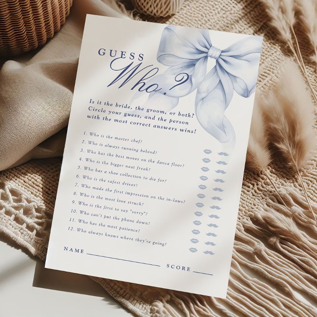 Blue Bow Bridal Shower Guess Who Said it Game (Creator Uploaded)