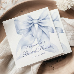 Blue Bow Bridal Shower Napkin