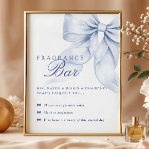 Blue Bow Bridal Shower Table Sign