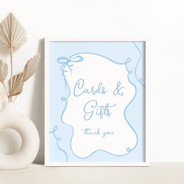 Blue bow Cards and gifts Poster (Creator Uploaded)