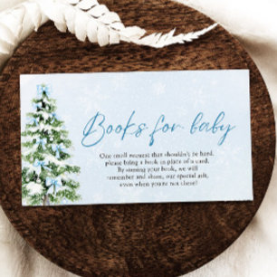 Blue Bow Christmas Tree Books for Baby Baby Shower Enclosure Card