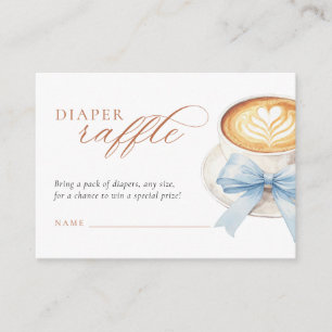 Blue Bow Coffee Diaper Raffle Card