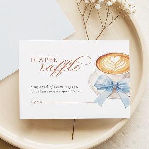 Blue Bow Coffee Diaper Raffle Card
