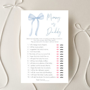 Blue Bow Coquette Boy Mummy or Daddy Game