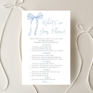 Blue Bow Coquette Boy What's In Your Phone Game