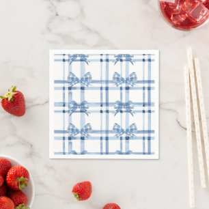 Blue Bow Coquette Pattern Napkin