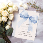 Blue bow cream beige elegant Sweet 16 silver<br><div class="desc">A soft beige,  cream coloured background,  decorated with a large light blue bow. Personalise and add a name and party details.  The name and event are written with real silver foil.</div>