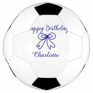Blue bow CUTIE ADD NAME BABY happy birthday Football