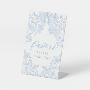 blue bow elegant favors sign