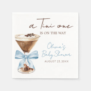 Blue Bow Espresso Martini Baby Shower Napkin