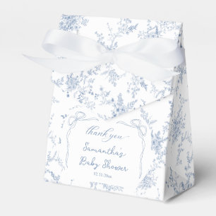 Blue Bow Floral Baby Shower Favour Box