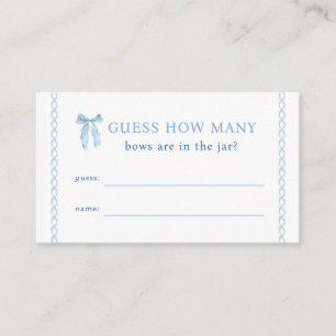 Blue Bow Guess How Many Bows Game  Enclosure Card