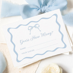Blue Bow Guess How Many Game  Enclosure Card