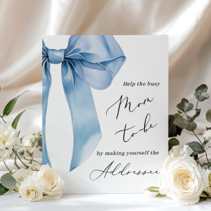 Blue Bow Help the Busy Mum Address an Envelope Poster
