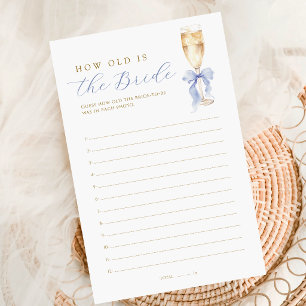 Blue Bow How Old Is The Bride Game
