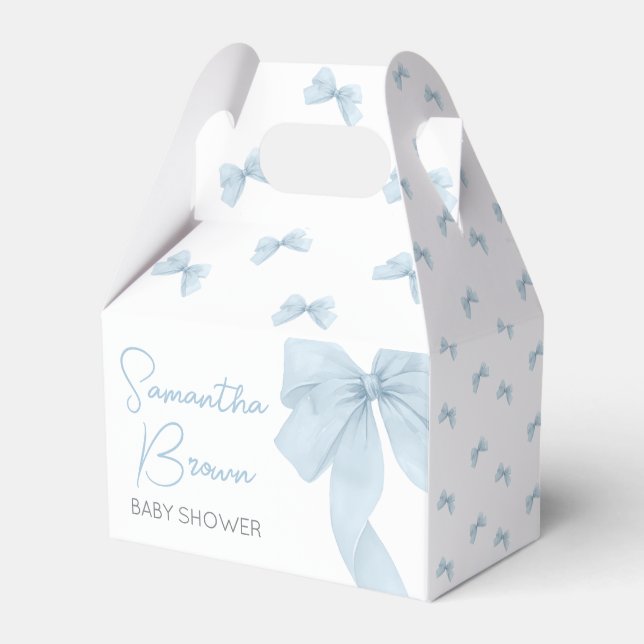 Blue Bow Its A Boy Baby Shower Favour Box (Front Side)