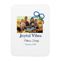 Blue bow joyful Vibes add family name photo christ