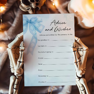 Blue Bow Little Boo Advice and Wishes Game