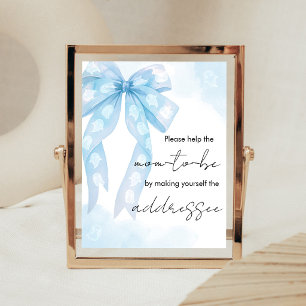 Blue Bow Little Boo Shower Envelope Station Sign