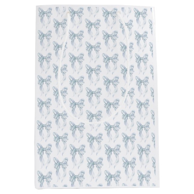 Blue Bow  Medium Gift Bag (Front)