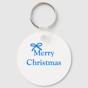 Blue bow merry Christmas family gifts simple moder Key Ring