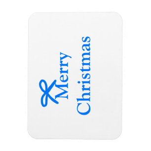 Blue bow merry Christmas family gifts simple moder Magnet