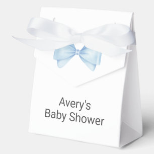 Blue Bow Modern Boy Baby Shower Favour Box