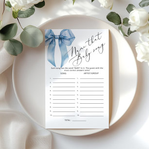 Blue Bow Name that song baby boy shower game