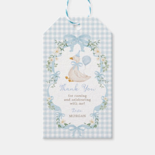 Blue Bow One Silly Goose Birthday Thank You Gift Tags