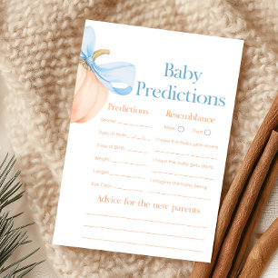 Blue Bow Orange Pumpkin Baby Predictions Game
