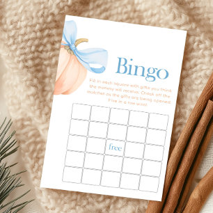 Blue Bow Orange Pumpkin Bingo Game