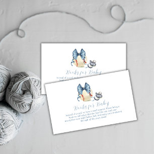 Blue Bow Pacifier Baseball Books For Baby Shower  Enclosure Card