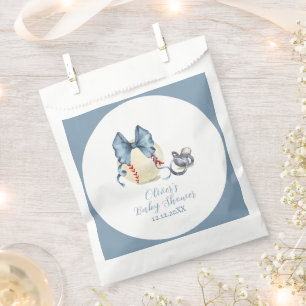 Blue Bow Pacifier Baseball Sport Baby Shower  Favour Bags