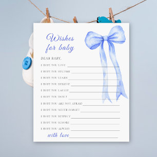 Blue bow - Party game   wishes for baby game
