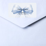Blue bow return address<br><div class="desc">A light blue coloured background decorated with a large bow.  Personalise and add your name and address. Black letters.</div>