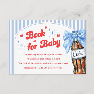 Blue Bow She's Ready to Pop Book for Baby Card