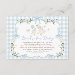 Blue Bow Silly Goose Books for Baby Boy Enclosure Card