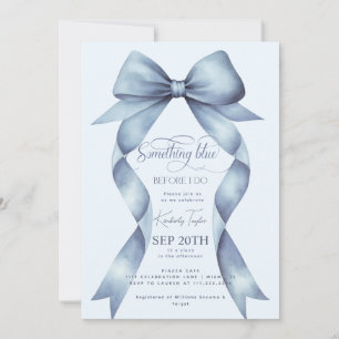 Blue Bow Something Blue Before I Do Bridal Shower Invitation